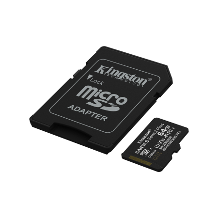 64 ГБ Карта памяти Kingston Canvas Select Plus microSDXC (SDCS3/64GB) черный + адаптер