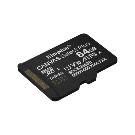 64 Гб Карта памяти Kingston Canvas Select Plus microSDXC (SDCS3/64GBSP) черный