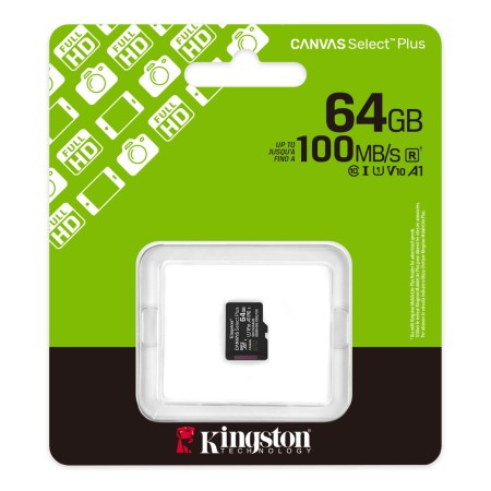 64 Гб Карта памяти Kingston Canvas Select Plus microSDXC (SDCS3/64GBSP) черный