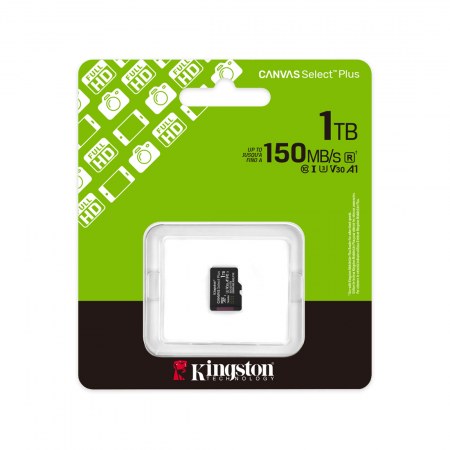 1 Тб Карта памяти Kingston Canvas Select Plus microSDXC (SDCS3/1TBSP) черный