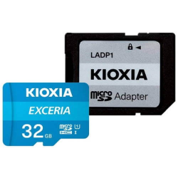 32 ГБ Карта памяти KIOXIA Exceria microSD (LMEX1L032GG2) голубой + адаптер