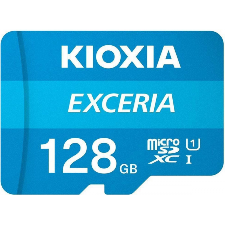 128 ГБ Карта памяти KIOXIA Exceria microSD (LMEX1L128GG2) голубой + адаптер