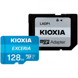 128 ГБ Карта памяти KIOXIA Exceria microSD (LMEX1L128GG2) голубой + адаптер