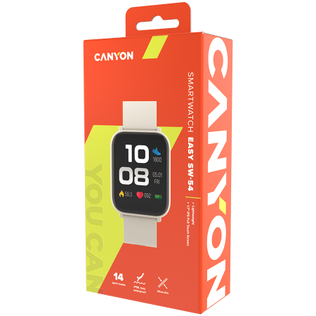 Смарт-часы CANYON Easy SW-54 (CNS-SW54WB) бежевый (1 ремешок) 42 мм