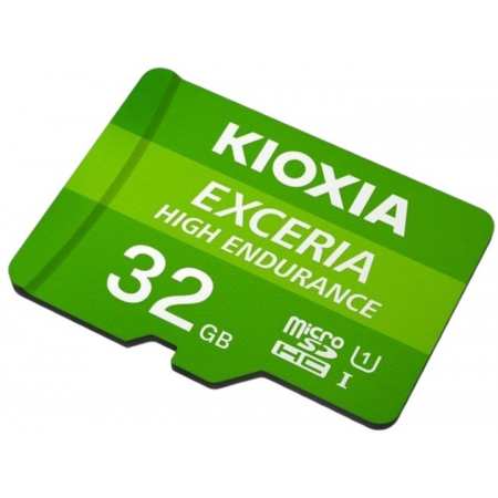 32 Гб Карта памяти KIOXIA Exceria High Endurance microSD (LMHE1G032GG2) зеленый + адаптер