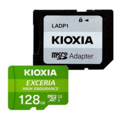 128 Гб Карта памяти KIOXIA Exceria High Endurance microSD (LMHE1G128GG2) зеленый + адаптер