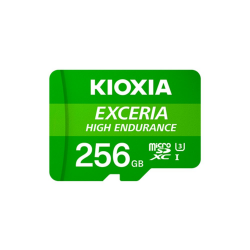 256 ГБ Карта памяти KIOXIA Exceria High Endurance microSD (LMHE1G256GG2) зеленый + адаптер