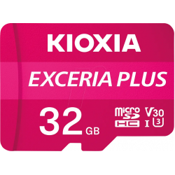 32 ГБ Карта памяти KIOXIA Exceria Plus microSD (LMPL1M032GG2) розовый + адаптер