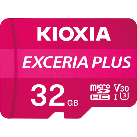 32 ГБ Карта памяти KIOXIA Exceria Plus microSD (LMPL1M032GG2) розовый + адаптер