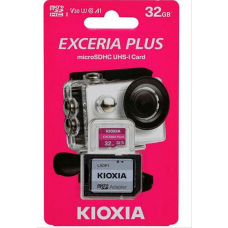 32 ГБ Карта памяти KIOXIA Exceria Plus microSD (LMPL1M032GG2) розовый + адаптер