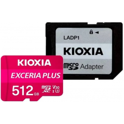 512 ГБ Карта памяти KIOXIA Exceria Plus microSD (LMPL1M512GG2) розовый + адаптер