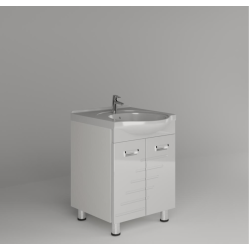 Тумба под раковину SANITECO "ФЛОРА" COMO 600 (COMO600-01FLORA) (БЕЗ РАКОВИНЫ) белый