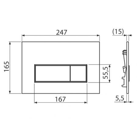 Клавиша для инсталляции Alca Plast (M571) серый