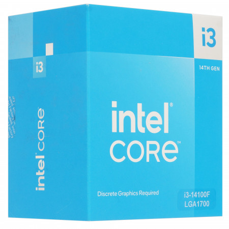 Процессор Intel Core i3-14100F BOX с кулером (BX8071514100FSRMX2) серый