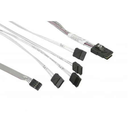 Кабель Supermicro Internal MiniSAS SFF-8087 to 4 SATA CBL-0343L-01 белый