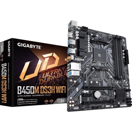 Материнская плата GIGABYTE B450M DS3H WIFI черный