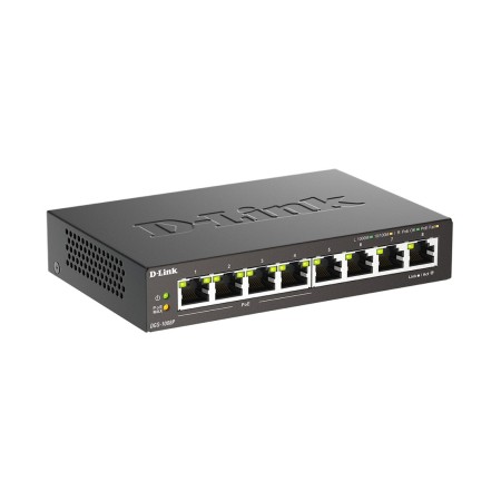 Коммутатор D-Link DGS-1008P/F3A черный