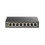 Коммутатор D-Link DGS-1008P/F3A черный