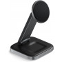 Беспроводное зарядное устройство SATECHI 2-in-1 Foldable Qi2 Wireless Charging Stand (ST-Q21FM) серый
