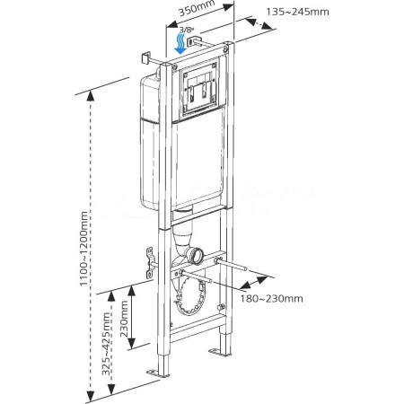 Инсталляция для унитаза Cersanit BLACK 35 (S-IN-BLACK-Cg-w) черный