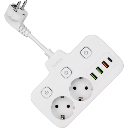 Удлинитель Defender R240 (99295) белый 0.2 м