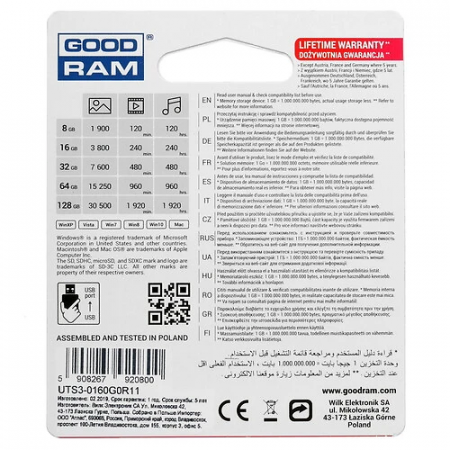 16 ГБ USB Флеш-накопитель GoodRam UTS3 (UTS3-0160K0R11) черный