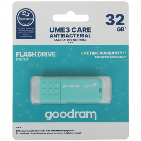 32 ГБ USB Флеш-накопитель Goodram UME3 Care (UME3-0320CRR11) бирюзовый