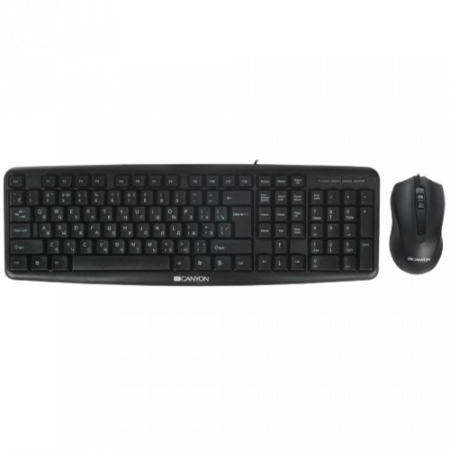 Клавиатура + мышь проводная Canyon SET-1 (CNE-CSET1-RU) черный
