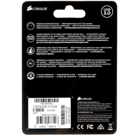 512 ГБ USB Флеш-накопитель Corsair Survivor Stealth (CMFSS3B-512GB) черный