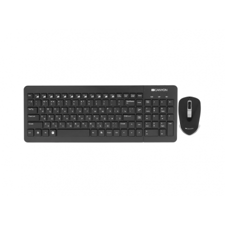 Клавиатура + мышь беспроводная CANYON SET-W3 EN/RU (CNS-HSETW3-RU) черный Клавиатура + мышь беспроводная CANYON SET-W3 EN/RU (CNS-HSETW3-RU) черный
