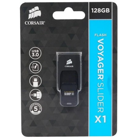 128 ГБ USB Флеш-накопитель Corsair Voyager Slider X1 (CMFSL3X1-128GB) черный