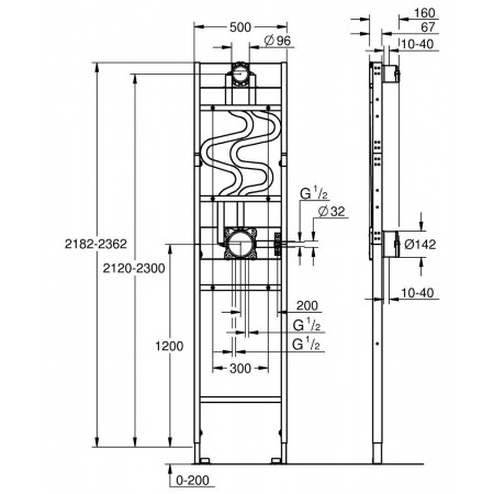 Инсталляция для душа GROHE Rapido DUO (1039949990) синий