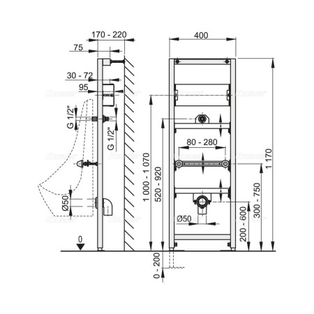Инсталляция для унитаза Alcaplast A107S/1120 черный