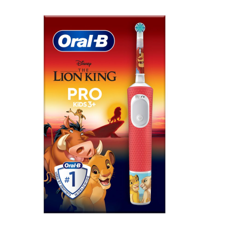 Электрическая зубная щетка Oral‑B Vitality Pro Kids Lion King (D103.413.2KX) красный/белый