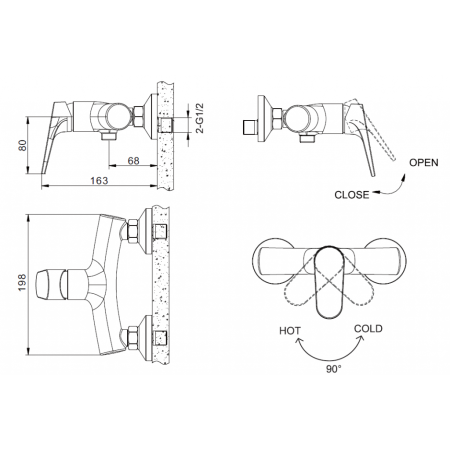 Смеситель BRAVAT ELER (F9191238CP-01-RUS) серебристый