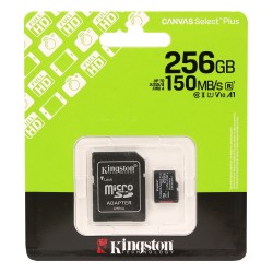 256 Гб Карта памяти Kingston Canvas Select Plus microSDXC (SDCS3/256GB) черный + адаптер