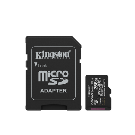 256 Гб Карта памяти Kingston Canvas Select Plus microSDXC (SDCS3/256GB) черный + адаптер