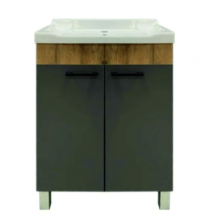 Тумба под раковину Neo Breeze 60 (NEBreeze6002DFBel/Der) (БЕЗ РАКОВИНЫ) дерево