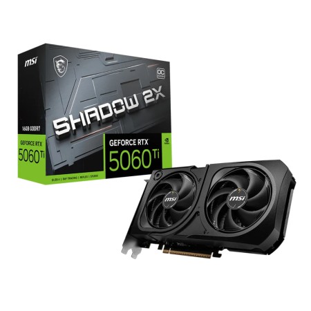 Видеокарта MSI GeForce RTX 5060 Ti SHADOW 2X PLUS (RTX 5060 Ti 16G SHADOW 2X PLUS) 16 Гб черный