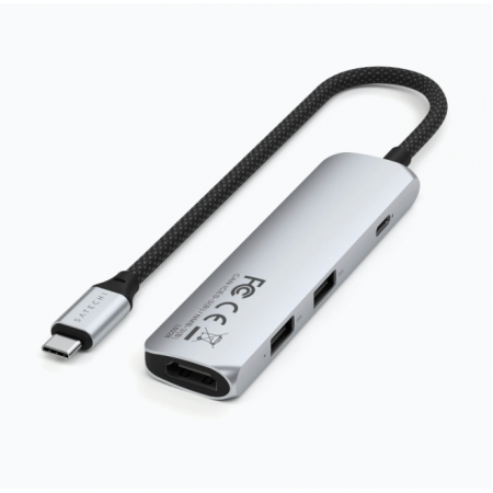 Адаптер SATECHI 4-in-1 USB-C Slim Multiport Adapter 4K серый Адаптер SATECHI 4-in-1 USB-C Slim Multiport Adapter 4K серый