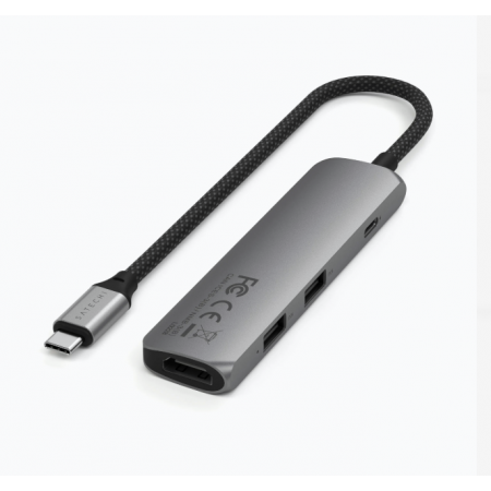 Адаптер SATECHI 4-in-1 USB-C Slim Multiport Adapter 4K темно-серый Адаптер SATECHI 4-in-1 USB-C Slim Multiport Adapter 4K темно-серый