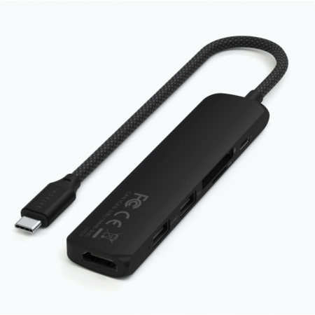 Адаптер SATECHI 6-in-1 USB-C Slim Multiport Adapter черный Адаптер SATECHI 6-in-1 USB-C Slim Multiport Adapter черный