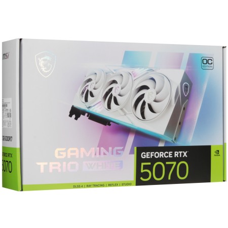 Видеокарта MSI GeForce RTX 5070 GAMING TRIO WHITE OC (RTX 5070 12G GAMING TRIO OC WHITE) 12 Гб белый