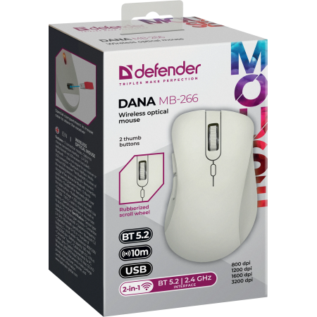 Мышь беспроводная Defender Dana MB-266 (52266) серый