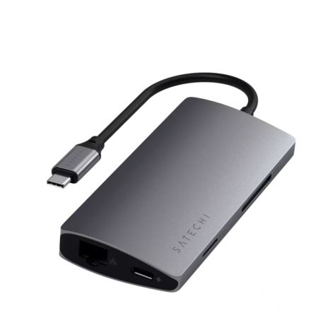 Адаптер Satechi Type-C Multi-Port Adapter 4K with Ethernet V2 серебрянный Адаптер Satechi Type-C Multi-Port Adapter 4K with Ethernet V2 серебрянный