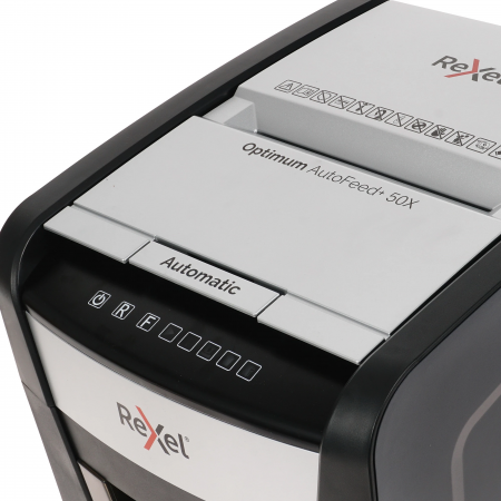 Шредер Rexel Optimum AutoFeed+ 50X черно-серый