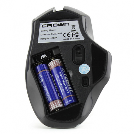 Мышь беспроводная Crown CMXG-801 черный