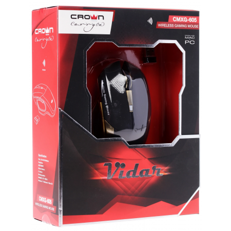 Мышь беспроводная Crown CMXG-605 черный