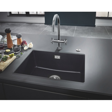 Кухонная мойка GROHE K700U черный гранит