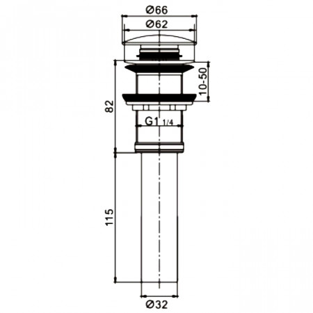 Донный клапан Rose RS11 хром